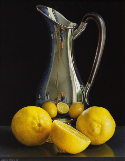 Jessica Brown - Still Life with Art Nouveau Jug and Lemons