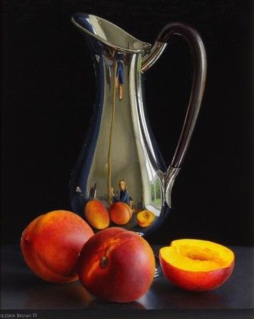 Jessica Brown - Still Life with Silver Jug and Nectarines