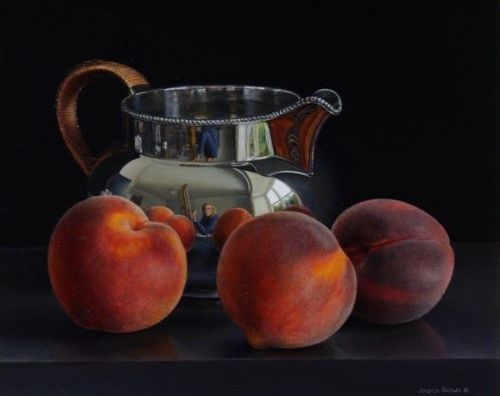Jessica Brown -  Still Life with Silver Water Jug and Peaches