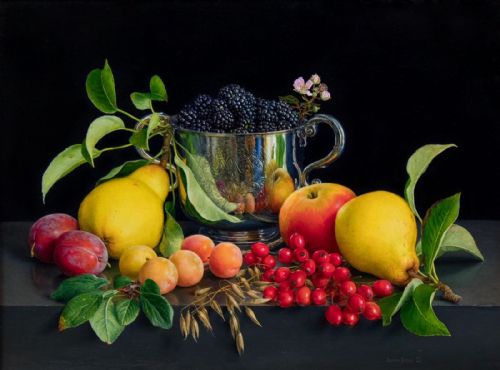 Jessica Brown - 17th Century Somerset Porringer with Fruit and Flowers 